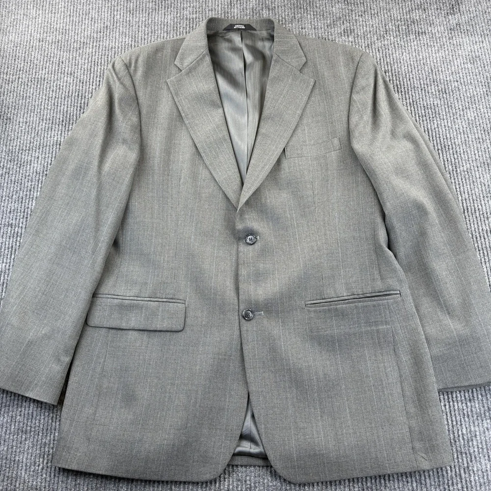 Haggar Black Label Blazer Mens 44L Gray Two Button Wool Blend Sport‎ Coat USA